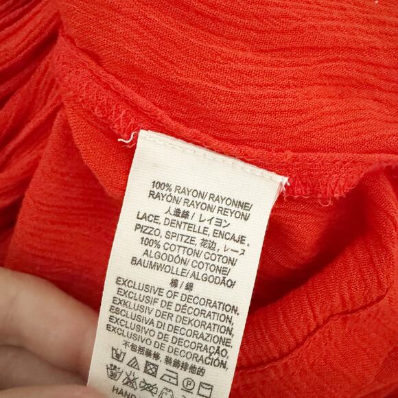 FREE PEOPLE Bali Will Wait For You Boho Embroidered Maxi Dress Red Medium M - Picture 14 of 16